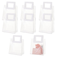 1 x RAW Customer Returns BENECREAT 8PCS PVC Gift Bag with Handle, Transparent Rectangular Gift Bags for Wedding Party Gift Wrapping, Wedding Favor, Pouch, 24.5x15x0.65cm - RRP €14.03