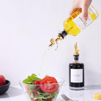 1 x RAW Customer Returns Molimoli vinegar and oil bottles set, 2 high-quality vinegar and oil dispensers for the kitchen, bottles with weighted pouring aid and labels, pourer for oil 350ml, set of 2 - RRP €21.19