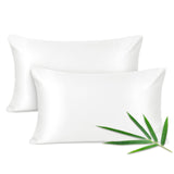 1 x RAW Customer Returns Joyhabit Bamboo Pillowcase 40x80cm, 100 Pure Natural, Soft and Silky for Baby, Vegan and Environmentalist, Pack of Two, Snow White - RRP €16.48