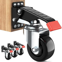 1 x RAW Customer Returns SPACEKEEPER Workbench Casters Kit 400KG - 3-inch Heavy Duty Casters for Workbenches, Machines and Tables, 4-Pack, Black - RRP €68.99