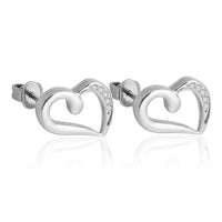 1 x RAW Customer Returns Titanium Earrings for Sensitive Ears, Titanium Stud Earrings for Women, Heart Cross Hexagon Round CZ Stud Earrings Heart  - RRP €20.2