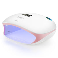 1 x RAW Customer Returns SUNUV UV Nail Gel Lamp, 48W UV LED Nail Lamp Fast Nail Dryer with 4 Timers, Nail Dryers and UV Lamps with Automatic Sensor LCD Display for Nail Polish Gels SUN4S Pink - RRP €52.99