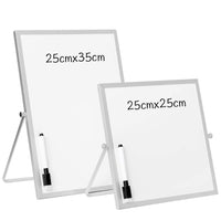 1 x RAW Customer Returns DOEWORKS Small Magnetic Whiteboard, Desk Whiteboard, Portable Dry Wipe Whiteboard Easel, Reminder Board for Home School Office 25 x 25 cm - RRP €17.99