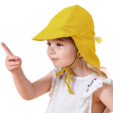 1 x Brand New Yixda Baby UPF 50 Sun Hat Girls Boys Outdoor UV Protection Swimming Cap Summer Cap Yellow, 0-2 Years  - RRP €27.6