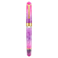 1 x RAW Customer Returns Asvine Piston Fountain Pen P20, Gradual Purple Resin Iridium, Extra Fine Point, Gold Trim, Smooth Writing Collection with Case Set - RRP €40.33