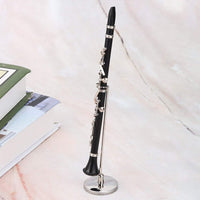 1 x RAW Customer Returns Lazmin Black Miniature Clarinet Model Mini Musical Instrument with Stand and Case Decorations - RRP €20.45