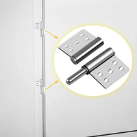 1 x RAW Customer Returns 2 pieces 304 stainless steel door hinge, 360 degree flag hinge, screw-on hinge foldable for unrebated wooden doors interior doors, screw-on hinge load capacity up to 80 kg, room door garden gate - RRP €17.14