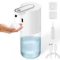 1 x RAW Customer Returns Josnown Automatic Foam Soap Dispenser, Bathroom Soap Dispenser with Infrared Sensor, 400 ml Wall Mounted, IPX5 Waterproof, Suitable for Kitchen, Bathroom, Office, Hotel White  - RRP €18.14