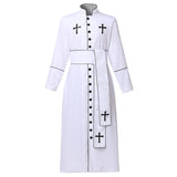 1 x Brand New BPURB Men s Clergy Robe Vestments of the Catholic Priest of the Church Father Mass Chasuble Vestments XXXL, white  - RRP €54.43