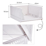 1 x RAW Customer Returns RAIN QUEEN Foldable Wardrobe Storage Boxes Organizer Shelf Cabinet for Kitchen, Bedroom Bathroom White, Pack of 3  - RRP €37.54