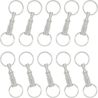 2 x Brand New Bailinks 10pcs Detachable Metal Keychains, Retractable Quick Release Key Chain for Men Women to Hang Keys - RRP €55.2