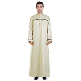 1 x Brand New Janjunsi Muslim Arab Jubba Thobe Middle East Men s Casual Dress Islamic Kaftan Long Sleeve Malaysia Clothing - RRP €24.0