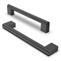 1 x RAW Customer Returns FURNIWARE Pack of 10 furniture handles, 160 mm drill hole distance, stainless steel furniture handles, cupboard handles, kitchen cabinet handle, used for door handle of the bathroom door, wardrobe matt black  - RRP €28.22