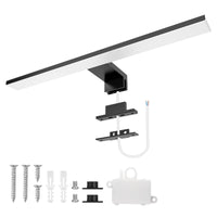 1 x RAW Customer Returns Aourow LED bathroom mirror light 10W, 40cm 820lmn mirror lamp bathroom, neutral white 4000K IP44 waterproof bathroom lamp mirror 230V mirror cabinet lighting CLASS II black  - RRP €27.99