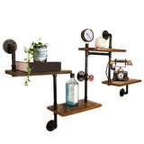 1 x RAW Customer Returns N A A Wall Shelves, 4 Industrial Decorative Shelves, Solid Wood Shelving Unit for Bedroom, Bathroom, Living Room, Kitchen, Office - RRP €119.88