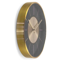 1 x RAW Customer Returns Modern silent aluminum wall clock 30 cm diameter without ticking noise for the living room, bedroom and office gold aluminum  - RRP €34.99