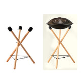 1 x RAW Customer Returns DASNTERED Handpan Drum Stand, Solid Wood Adjustable Triangle Extendable Snare Holder Bracket Drum Stand - RRP €41.99