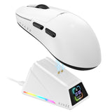 1 x RAW Customer Returns AJAZZ AJ159 APEX 8K Wireless Gaming Mouse, Magnetic Charging Dock with Screen, Pixart PAW3950 Sensor, Up to 42000 DPI, 56g Ultralight, 100M Clicks HUANO Switch, Tri-Mode Mice, for PC MAC White  - RRP €79.99