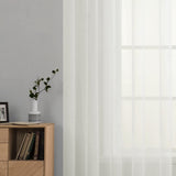 1 x RAW Customer Returns MIULEE Fresh Translucent Polyester Curtains Transparent Living Room Window Modern Curtain for Living Room Bedroom Dining Room Kitchen Living Room Esatr Room 2 Units 140 x 215cm Ivory - RRP €27.99