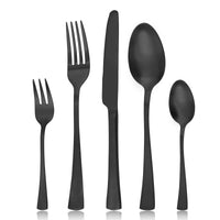 1 x RAW Customer Returns Cutlery set for 6 people, Bettlife Black 30-piece cutlery set, monobloc knife, polished stainless steel, dishwasher safe - RRP €36.45