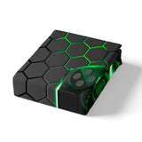 1 x RAW Customer Returns Geometric Gamer Duvet Cover Set Neon Light Geometric Comforter Cover Honeycomb Gamepad Gaming Bedding Sets for Kids Teen Boys Beehive Hexagon Duvet Cover 2 Pieces 135x200 Grey Green - RRP €30.24