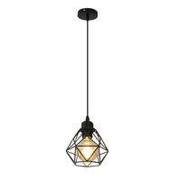 1 x RAW Customer Returns DAXGD hanging lamp dining table, industrial pendant lights, E27 pendant light black, adjustable pendant light vintage, for bedroom living room hotel bar decoration no light bulb  - RRP €19.06