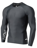 1 x RAW Customer Returns LAFROI Men s Long Sleeve UPF 50 Compression Shirt Rash Guard-CLYYB Asymmetric Dark Grey,XXL  - RRP €24.99