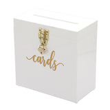 1 x RAW Customer Returns UMNACON Acrylic Wedding Card Box Gift Card Box with Love Lock for Anniversary Christmas Wedding Birthday Baby Shower Party Gift Decoration Top Card Slot White  - RRP €29.23