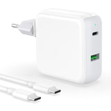 1 x RAW Customer Returns IFEART 67W USB C charger with charging cable MacBook Air for MacBook Pro 13 inch, MacBook Air 2020 2019 2018, iPad Pro 12.9 11, iPad Air 4 5, Samsung S22 S21, Google Pixel, 2-port fast power supply - RRP €30.24