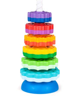 1 x RAW Customer Returns FANCY Large Pyramid for Baby Stacking Toy 40 cm - Early Learning Toy with Gears Educational Games for Baby Stacking and Tumbling Children s Gift 1 2 3 Years - RRP €24.98