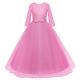 1 x RAW Customer Returns Flower Girl Dress Princess Party Dress Kids Prom Dress Wedding Party Bridesmaid Dress Lace Tulle Elegant Long Evening Party Dress Communion Dress - RRP €24.0