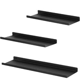 4 x RAW Customer Returns Stonebroo set of 3 wall shelves, black metal, length 42 40 40 cm, free-floating wall shelf, modern floating shelf for decorations, shelves for walls, different layouts - RRP €89.72