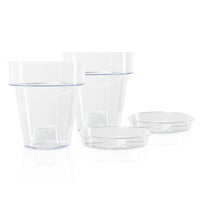 1 x RAW Customer Returns Kalapanta orchid pot transparent made of plastic with drainage holes and saucer 2, 16 cm  - RRP €25.9