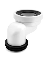 1 x RAW Customer Returns QWORK 100 mm offset WC connection pipe, plastic WC connection piece white - RRP €19.99