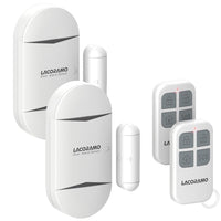 1 x RAW Customer Returns LACORAMO door alarm and window alarm WITH 2 remote controls -130 Db siren, wireless home security alarm system magnetic sensor - alarm mode or notification mode 2 alarm 2 remote controls  - RRP €34.27