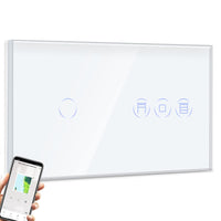 1 x RAW Customer Returns BSEED Alexa light switch with roller shutter switch, 1 way 1 way WiFi touch switch remote control with Smart Life Tuya APP, smart roller shutter switch works with Alexa, Google Home, smart blind switch white - RRP €40.33