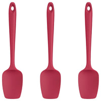 1 x RAW Customer Returns Silicone Spoon Spatula Set of 3 U Button 315 High Heat Resistant BPA Free Flexible Silicone Dough Scraper Non-Stick Rubber Spatula, Cooking Baking Scraping Mixing Kitchen Utensils Red  - RRP €21.17