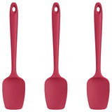 1 x RAW Customer Returns Silicone Spoon Spatula Set of 3 U Button 315 High Heat Resistant BPA Free Flexible Silicone Dough Scraper Non-Stick Rubber Spatula, Cooking Baking Scraping Mixing Kitchen Utensils Red  - RRP €21.17