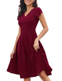 1 x RAW Customer Returns Gardenwed Evening Dresses Elegant for Wedding Women s Dresses Elegant with Sleeves Cocktail Dresses Women s Autumn Festive Dresses for Women Rockabilly Dresses Women s Petticoat Burgundy 3XL - RRP €40.97