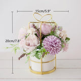 9 x Brand New KIRIFLY Artificial Flowers with Vase,Fake Flowers Decoration Artificial Peony Silk Hydrangea Decoration Flower Arrangements Wedding Flower Table Decoration purple with vase  - RRP €172.35