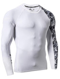 1 x RAW Customer Returns LAFROI Men s Rash Guard Long Sleeve UPF 50 Compression Shirt CLYYB Asym Skull,M - RRP €24.99