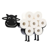 1 x RAW Customer Returns SUMNACON Black Metal Toilet Paper Holder WC Roll Holder Paper Holder Toilet Roll Holder Wall Mounted Cow Shape Decoration for Bathroom - RRP €30.24