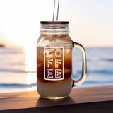 1 x RAW Customer Returns ANOTION Mason Jar Iced Coffee Cup with Lid and Straw, 24oz Regular Mouth Mason Jars with Handle, Glass Coffee Drinking Glasses, Mugs, Reusable Cups, Iced Coffee Cup Bottles for - RRP €19.03