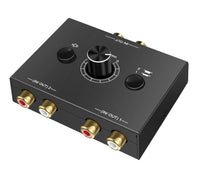 1 x RAW Customer Returns UNSTINCER RCA Cinch Audio Switch 2 1 -In-1 2 -Out, Analog Stereo Switch with Volume Control, Bidirectional Aux Sound Selector Switch Splitter Box for Phono Headphones Amp PC Speaker - RRP €25.4