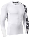 1 x RAW Customer Returns LAFROI Men s Rash Guard Long Sleeve UPF 50 Compression Shirt CLYYB Asym Trace,S - RRP €24.99