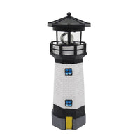 1 x RAW Customer Returns Solar Powered Lighthouse with Rotating Lamp Waterproof LED Garden Lighthouse Landscape Lighting Figurine Lights Path Lights for Garden Yard Light Red  - RRP €22.18