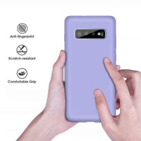 1 x Brand New NiaCoCo Ultra Thin Shockproof Silicone Liquid Gel Soft Microfiber Rubber Stripe Blue Purple Case for Samsung Galaxy S10 Plus - RRP €9.99