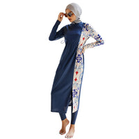 1 x RAW Customer Returns IMEKIS Women s Muslim Swimwear 3-Piece Headscarf Modest Swimsuit Islamic Burkini Swimsuit Long Sleeve Swim Top with Pants Hijab Full Body Swimsuit Dark Blue XL - RRP €61.12