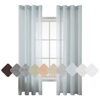 1 x RAW Customer Returns MIULEE Cross Linen Curtains Pure Color Translucent Bedroom Curtains Modern Transparent Decoration for Window Living Room Bedroom Dining Room Kitchen Living Room 2 Sheets 140x260cm Light Blue - RRP €36.19