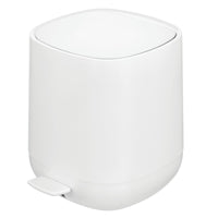 1 x RAW Customer Returns mDesign 5 L Waste Bin Perfect as a recycling container Metal and plastic pedal bin with removable bucket white - RRP €57.42